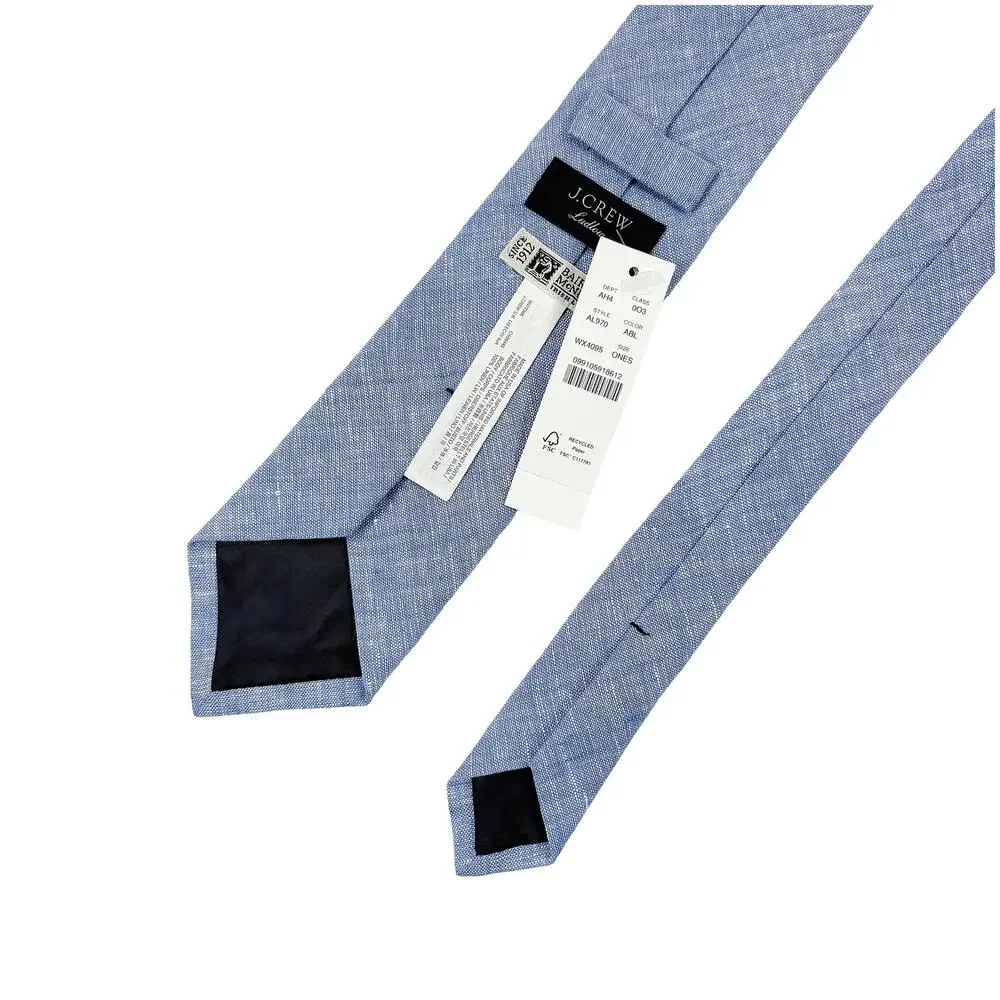J Crew Ludlow Baird McNutt Irish Linen Tie NWT Blue Made in USA 60 x 3